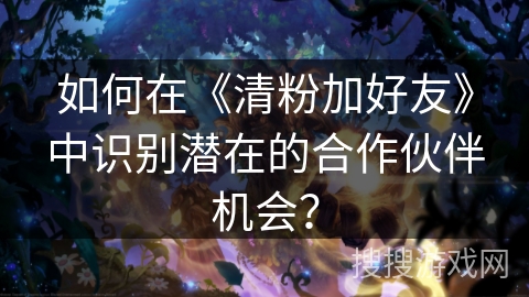 如何在《清粉加好友》中识别潜在的合作伙伴机会？