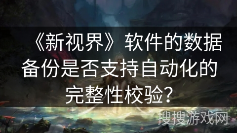 《新视界》软件的数据备份是否支持自动化的完整性校验？