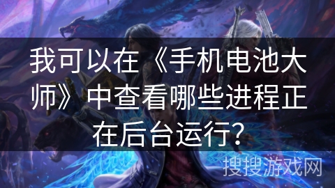 我可以在《手机电池大师》中查看哪些进程正在后台运行? 我可以在《手机电池大师》中查看哪些进程正在后台运行?