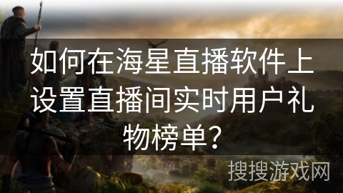如何在海星直播软件上设置直播间实时用户礼物榜单？