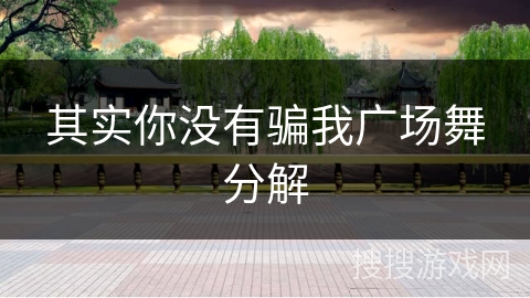 其实你没有骗我广场舞分解