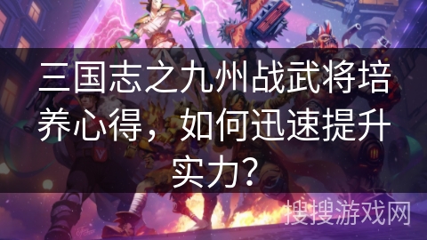 三国志之九州战武将培养心得,如何迅速提升实力? 三国志之九州战武将培养心得,如何迅速提升实力?