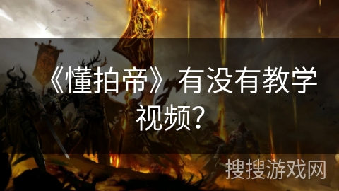 《懂拍帝》有没有教学视频? 《懂拍帝》有没有教学视频?