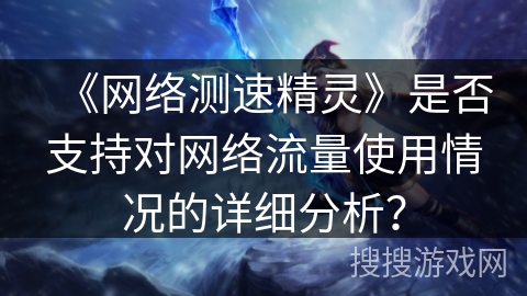 《网络测速精灵》是否支持对网络流量使用情况的详细分析? 《网络测速精灵》是否支持对网络流量使用情况的详细分析?