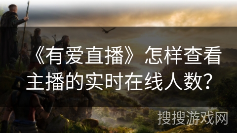 《有爱直播》怎样查看主播的实时在线人数？