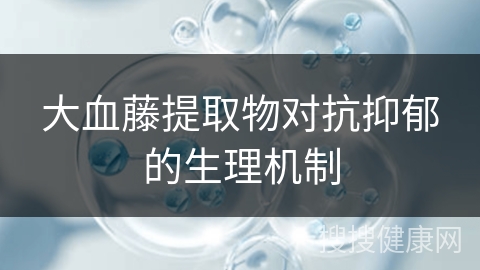 大血藤提取物对抗抑郁的生理机制