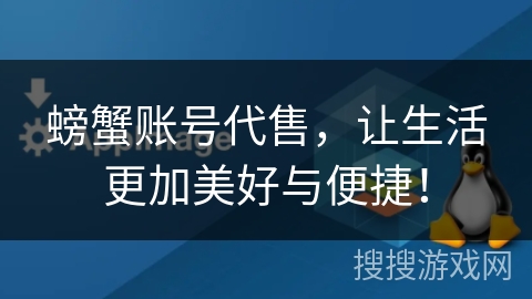 螃蟹账号代售，让生活更加美好与便捷！
