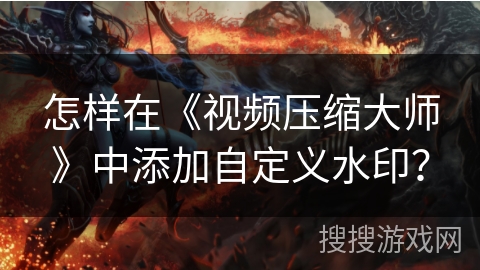 怎样在《视频压缩大师》中添加自定义水印？