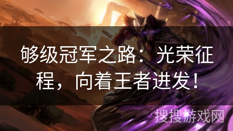 够级冠军之路：光荣征程，向着王者进发！