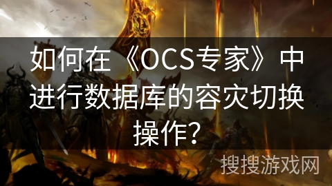 如何在《OCS专家》中进行数据库的容灾切换操作？