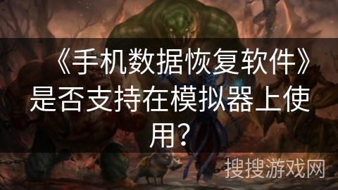 《手机数据恢复软件》是否支持在模拟器上使用？