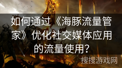 如何通过《海豚流量管家》优化社交媒体应用的流量使用? 如何通过《海豚流量管家》优化社交媒体应用的流量使用?