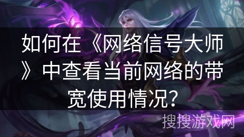 如何在《网络信号大师》中查看当前网络的带宽使用情况? 如何在《网络信号大师》中查看当前网络的带宽使用情况?