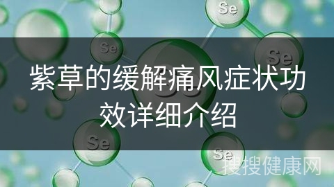 紫草的缓解痛风症状功效详细介绍