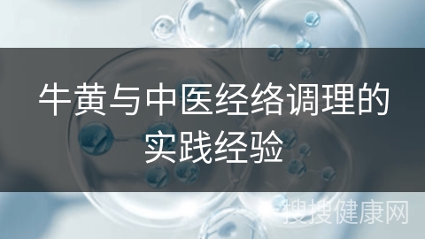 牛黄与中医经络调理的实践经验