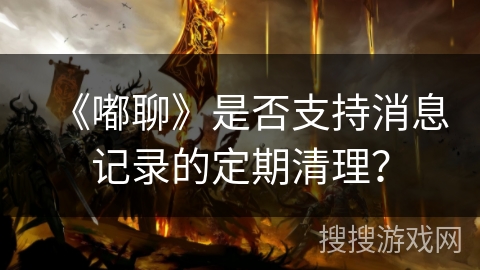 《嘟聊》是否支持消息记录的定期清理？