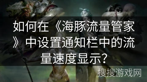 如何在《海豚流量管家》中设置通知栏中的流量速度显示？