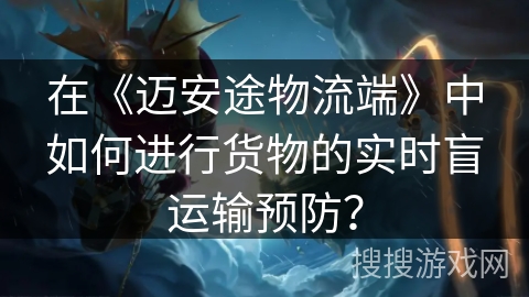 在《迈安途物流端》中如何进行货物的实时盲运输预防？