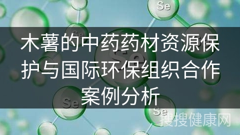 木薯的中药药材资源保护与国际环保组织合作案例分析