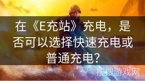 在《E充站》充电，是否可以选择快速充电或普通充电？