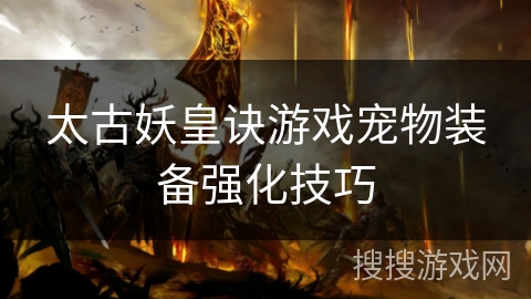 太古妖皇诀游戏宠物装备强化技巧
