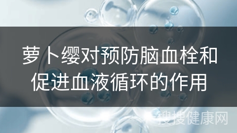 萝卜缨对预防脑血栓和促进血液循环的作用