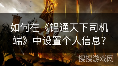 如何在《铝通天下司机端》中设置个人信息？