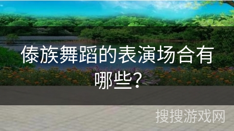 傣族舞蹈的表演场合有哪些？