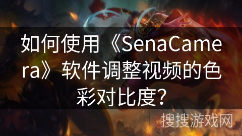 如何使用《SenaCamera》软件调整视频的色彩对比度? 如何使用《SenaCamera》软件调整视频的色彩对比度?