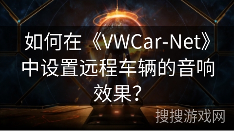 如何在《VWCar-Net》中设置远程车辆的音响效果？
