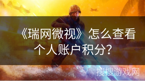 《瑞网微视》怎么查看个人账户积分？