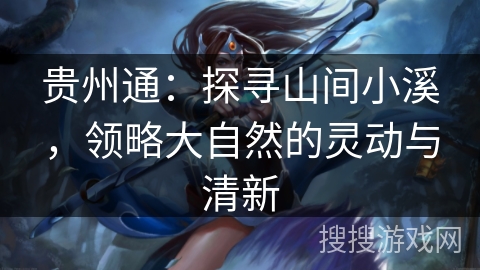 贵州通：探寻山间小溪，领略大自然的灵动与清新