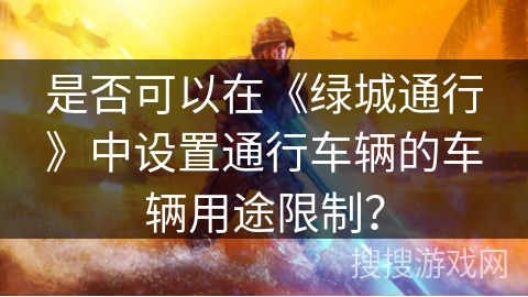 是否可以在《绿城通行》中设置通行车辆的车辆用途限制？