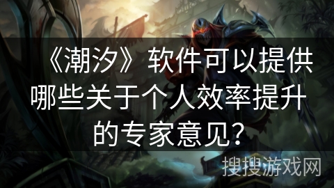 《潮汐》软件可以提供哪些关于个人效率提升的专家意见？