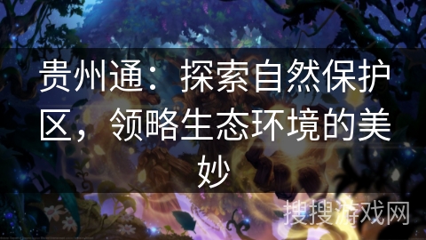 贵州通：探索自然保护区，领略生态环境的美妙