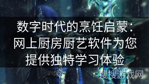 数字时代的烹饪启蒙：网上厨房厨艺软件为您提供独特学习体验
