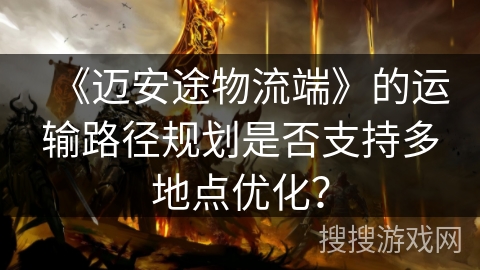《迈安途物流端》的运输路径规划是否支持多地点优化？