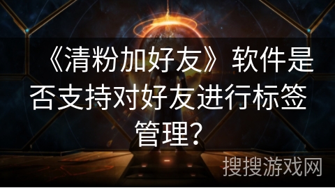 《清粉加好友》软件是否支持对好友进行标签管理？