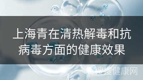 上海青在清热解毒和抗病毒方面的健康效果