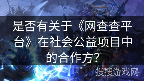是否有关于《网查查平台》在社会公益项目中的合作方？