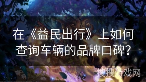 在《益民出行》上如何查询车辆的品牌口碑？