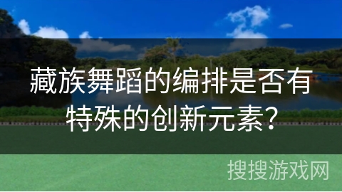 藏族舞蹈的编排是否有特殊的创新元素？