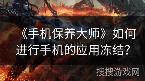 《手机保养大师》如何进行手机的应用冻结？