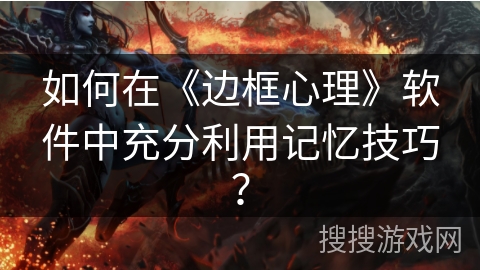 如何在《边框心理》软件中充分利用记忆技巧？