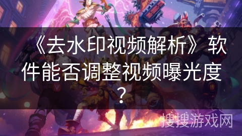 《去水印视频解析》软件能否调整视频曝光度？
