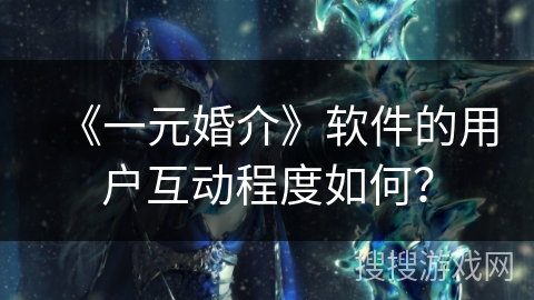 《一元婚介》软件的用户互动程度如何？