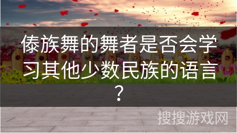 傣族舞的舞者是否会学习其他少数民族的语言？