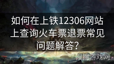 如何在上铁12306网站上查询火车票退票常见问题解答？