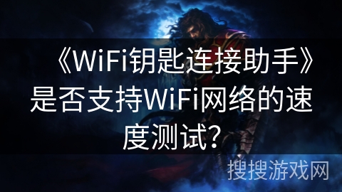 《WiFi钥匙连接助手》是否支持WiFi网络的速度测试？