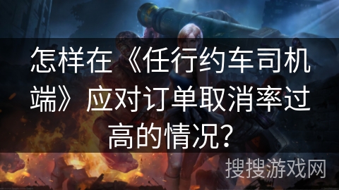 怎样在《任行约车司机端》应对订单取消率过高的情况？